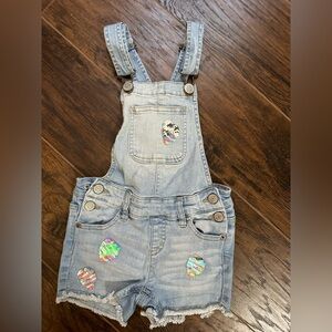 Girls justice denim sequin romper size 7